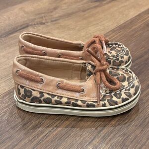 Sperry Animal Print Boat Shoes Size 3 Baby Girl